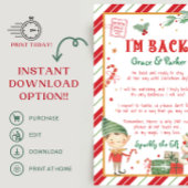 Ich bin zurück Willkommen zurück Weihnachts-Elf-Br Poster