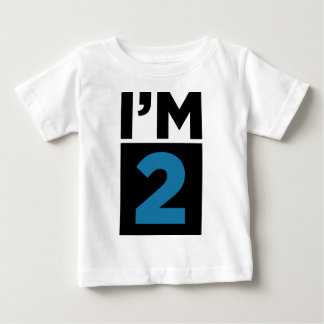 Ich bin zwei blaue zweite Geburtstagsfeier Baby T-shirt