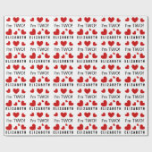 Ich bin zwei der niedliche rote Herz-individuelle Geschenkpapier (Flach)