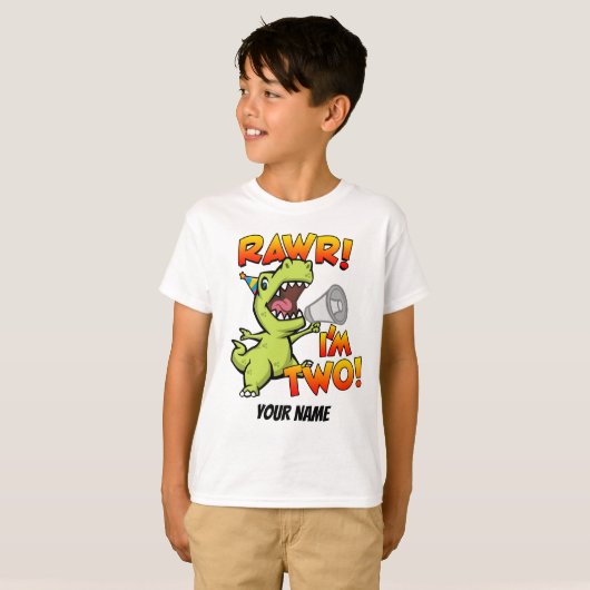 Ich bin zwei Dinosaurier T-Shirt (Vorne ganz)
