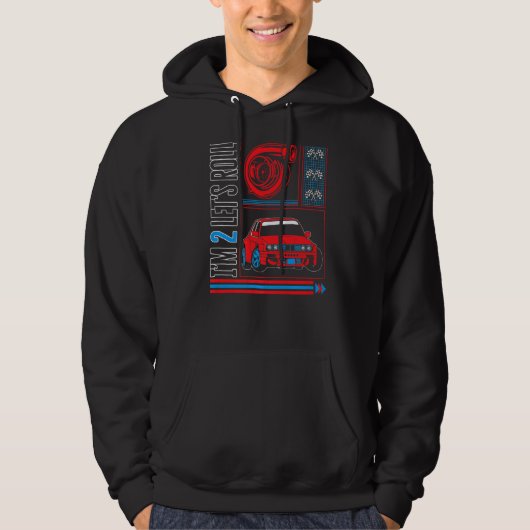 Ich bin zwei Roll Future Racing Car 2 Hoodie (Vorderseite)