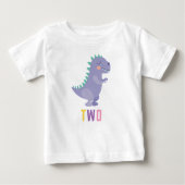 Ich bin zweitjähriges Dinosaurier-Shirt Baby T-shirt (Vorderseite)