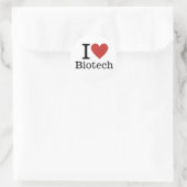 Ich ❤️ Biotechnologie für Studenten/Fakultät CUSTO Runder Aufkleber (Tasche)