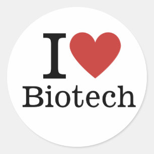 Ich ❤️ Biotechnologie für Studenten/Fakultät CUSTO Runder Aufkleber