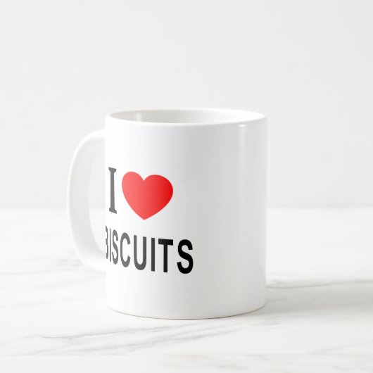 ICH ❤️ BISCUITS I LIEBE BISCUITS I HERZBISCUITS KAFFEETASSE (Vorderseite Links)