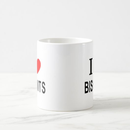 ICH ❤️ BISCUITS I LIEBE BISCUITS I HERZBISCUITS KAFFEETASSE (Mittel)