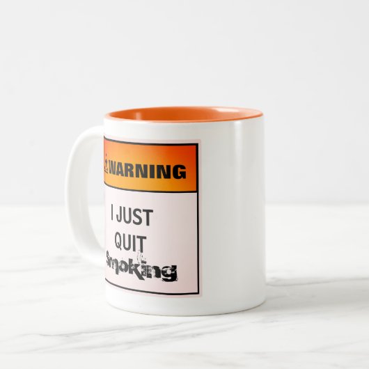 ICH BITTE NUR DAS RAUCHERFREUNDLICHKEITSBEZEICHNIS ZWEIFARBIGE TASSE (Vorderseite Links)