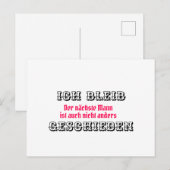 Ich bleib geschieden postkarte (Vorne/Hinten)