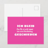 Ich bleib geschieden postkarte (Vorne/Hinten)