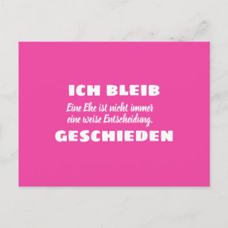 Ich bleib geschieden postkarte