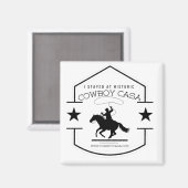 Ich bleibe am Cowboy Casa Logo Magnet (Vorderseite/Rückseite)