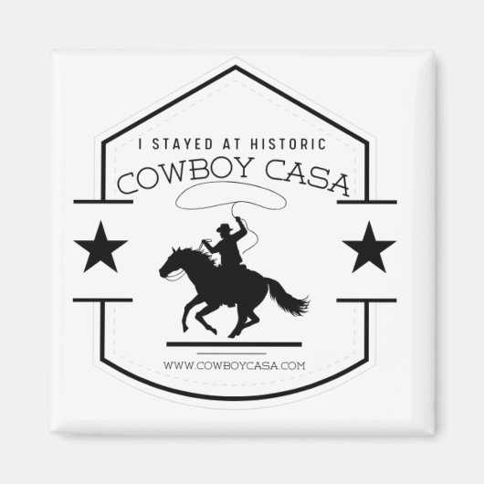 Ich bleibe am Cowboy Casa Logo Magnet (Vorne)