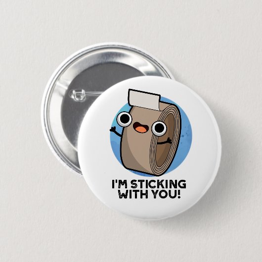 Ich bleibe bei deinem lustigen Dukteppich Button (Vorne & Hinten)