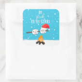 Ich bleibe bei deinen lustigeren Witzen Weihnachte Quadratischer Aufkleber (Tasche)