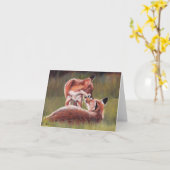 Ich bleibe bei dir, Fox Animal Art Note Card Karte (Gelbe Blume)