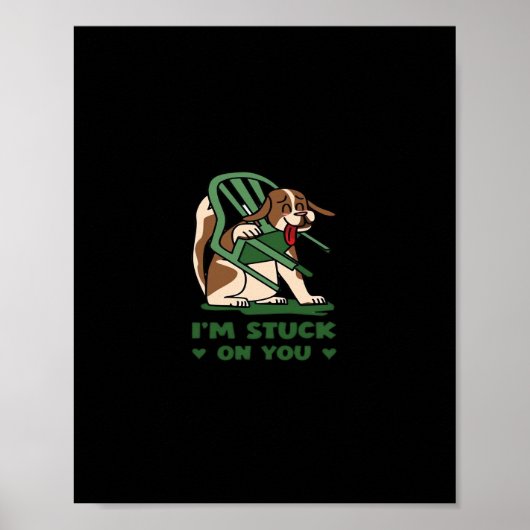 Ich bleibe bei dir Lustiges Valentinstag-Design Poster (Vorne)