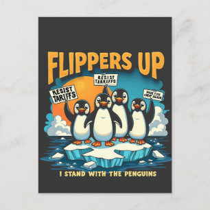 Ich bleibe bei Pinguinen Feiertagspostkarte