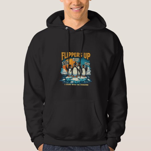 Ich bleibe bei Pinguinen Hoodie (Vorderseite)