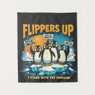 Ich bleibe bei Pinguinen Wandteppich