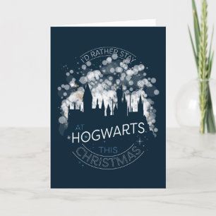 Ich Bleibe lieber bei HOGWARTS™ Magic Lights Art Feiertagskarte