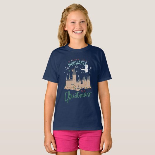 Ich Bleibe lieber zu Weihnachten auf Hogwarts T-Shirt (Vorne ganz)