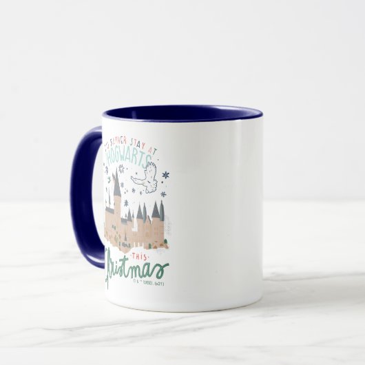 Ich Bleibe lieber zu Weihnachten auf Hogwarts Tasse (Vorderseite Links)