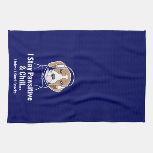 Ich Bleibe Pawsitive und Chill Beagle Funny Dog Geschirrtuch (Horizontal)