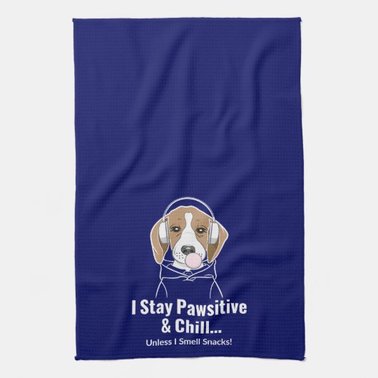 Ich Bleibe Pawsitive und Chill Beagle Funny Dog Geschirrtuch (Vertikal)