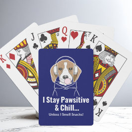 Ich Bleibe Pawsitive und Chill Beagle Funny Dog Spielkarten