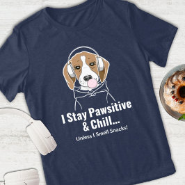 Ich Bleibe Pawsitive und Chill Beagle Funny Dog Tri-Blend Shirt