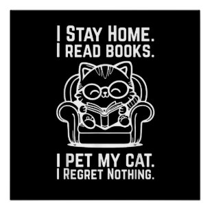 Ich bleibe zu Hause Ich lese Bücher Ich streichle  Poster