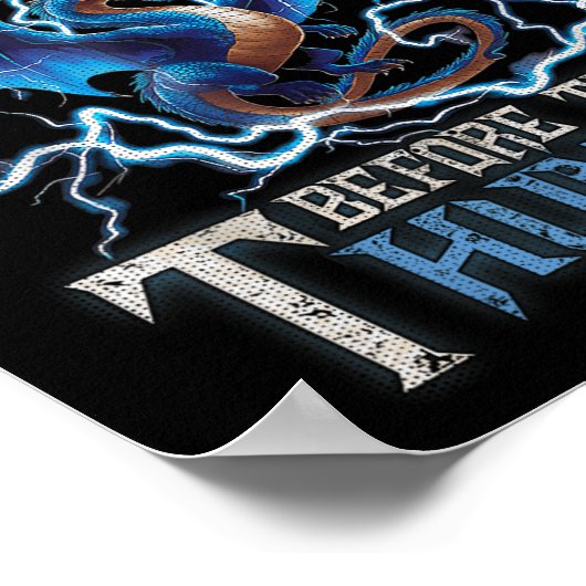 Ich blitzte vor dem Thunder-Fantasiedrache Poster (Ecke)