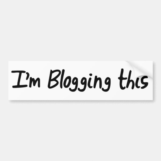 Ich Blogging dieses Autoaufkleber (Vorne)