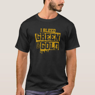 Ich blute Green und Gold Game Day School Footb T-Shirt