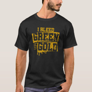 Ich blute Green und Gold Game Day School Footb T-Shirt