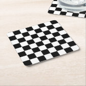 Ich blute, Karo-Schwarz-weiße Checkered Gewohnheit Rechteckiger Pappuntersetzer (angewinkelt)