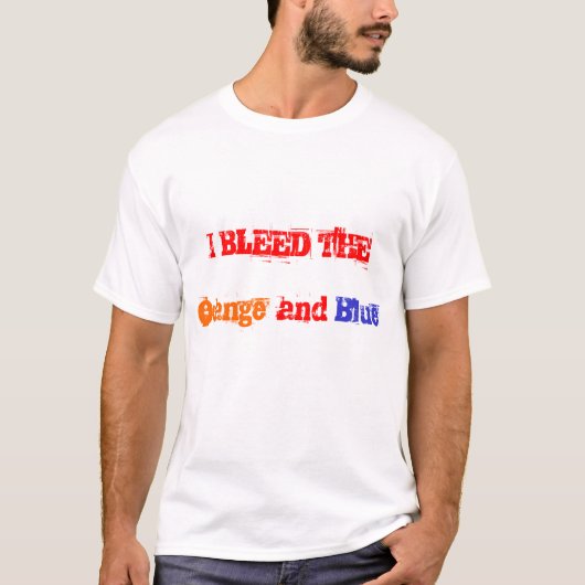 ICH BLUTE, Orange und, blau T-Shirt (Vorderseite)
