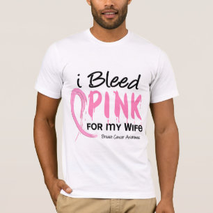 Ich blute Rosa für meinen Ehefrau-Brustkrebs T-Shirt