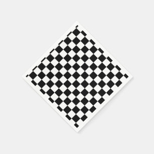 Ich blute, Schwarz-weißes Checkered laufend, Serviette