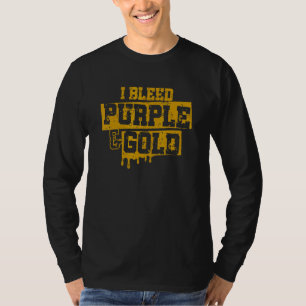 Ich blute violett-goldene Game Day Gruppe Schule A T-Shirt