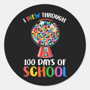 Ich blutete durch 100 Tage Gumball-Schule glücklic Runder Aufkleber