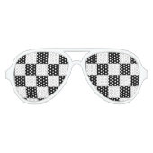 Ich blutete Racing Karo Schwarz-weiß Checked Custo Sonnenbrille (Vorderseite)