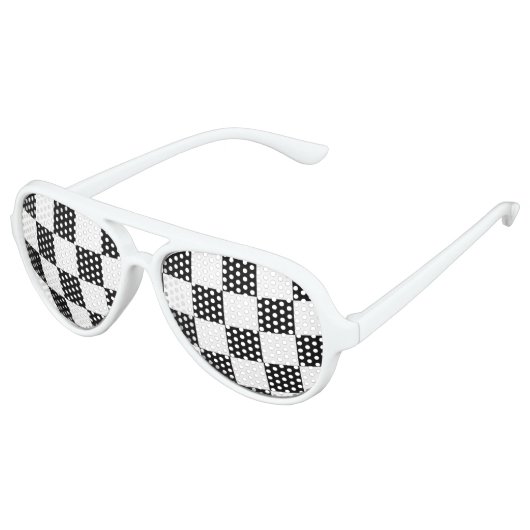 Ich blutete Racing Karo Schwarz-weiß Checked Custo Sonnenbrille (Schrägansicht)