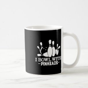 Ich bowl mit Button-Köpfen Funny Bowling Bekleidun Kaffeetasse
