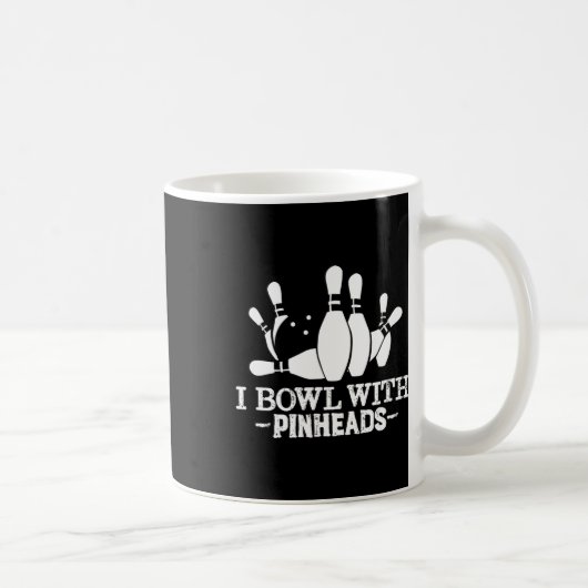 Ich bowl mit Button-Köpfen Funny Bowling Bekleidun Kaffeetasse (Rechts)