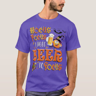 Ich brauche Beer to Focus Funny Halloween T-Shirt