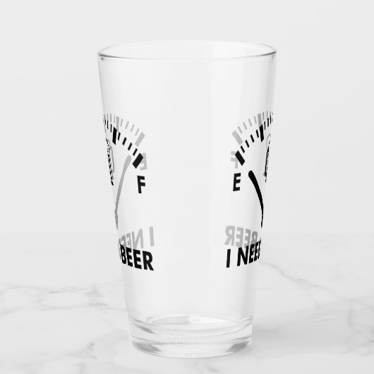 Ich brauche Bier Funny Party Glass Glas (Links)