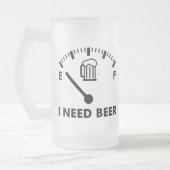 Ich brauche Bier Funny Party Glass Mattglas Bierglas (Links)