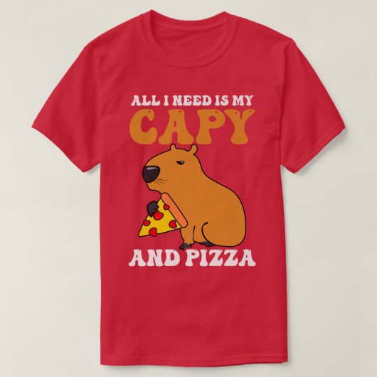 Ich brauche Capybara und Pizza Design Capybara T-Shirt (Design vorne)