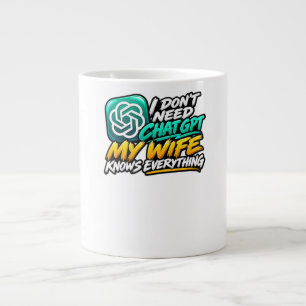 Ich brauche ChatGPT nicht, meine Frau weiß alles L Jumbo-Tasse